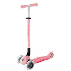 Globber Scooter Otroški tricikel Plus - Primo zložljiv Plus luči V2 Pastelno rožnata svetleča kolesa