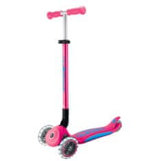 Globber Scooter Otroški tricikel Plus - Primo zložljiv Plus luči V2 Fuksija roza svetleča kolesa