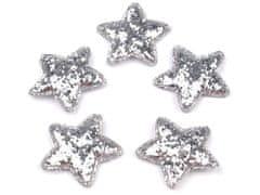 Zvezda z bleščicami Ø35 mm - srebrna (10 kosov)