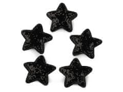 Zvezda z bleščicami Ø35 mm - črna (10 kosov)