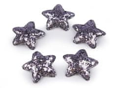Zvezda z bleščicami Ø35 mm - (6) sivo-vijolična (10 kosov)