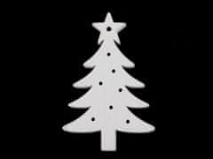Leseni okraski Božič snežinke, zvezda, drevo, zvonec, konj, severni jelen za obešanje / lepljenje - belo drevo (6 kosov)