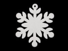 Leseni okraski Božična snežinka, zvezda, drevo, zvonec, konj, severni jelen za obešanje / lepljenje - bela snežinka (72 kosov)
