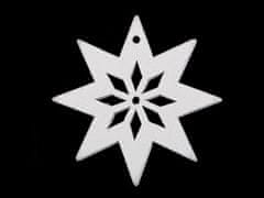 Leseni okraski Božična snežinka, zvezda, drevo, zvonec, konj, severni jelen za obešanje / lepljenje - bela zvezda (60 kosov)