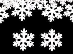 Lesena snežinka za obešanje/lepljenje - bela (10 kosov)