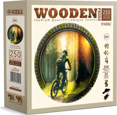 Wooden city Lesena sestavljanka Biker v gozdu 250 kosov