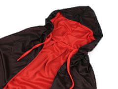 Karnevalski plašč s kapuco - (90 cm) črno rdeč