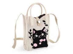 Dekliška tekstilna torbica / torba mačka 12x18 cm - črna