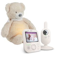 Philips Avent Baby Monitor Video SCD891/26+NATTOU Sleepy Bear Beige 0m+