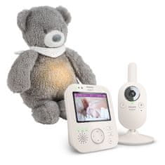 Philips Avent Video otroški monitor SCD891/26+NATTOU Sleepy Bear Grey 0m+