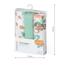 BabyOno Super mehke muslinske plenice 3 kosi - Mint, 70x70 cm