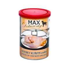 MAX Deluxe Dog Piščančji koščki s korenčkom, v konzervi 400 g