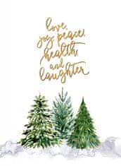 Pelcasa Christmas Trees With Holiday Wishes - 70x100 cm 