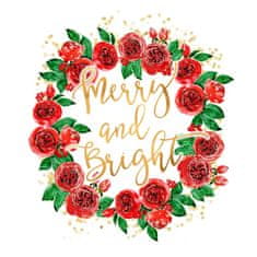 Pelcasa Merry And Bright Wreath Of Red English Roses - 30x40 cm 