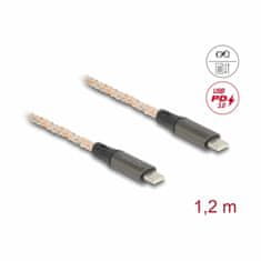 Delock kabel USB C-C 1,2m 100W 5A PD LED črn 88288