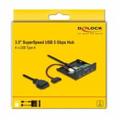 Delock hub USB 3.2 4x TipA notranji 64166