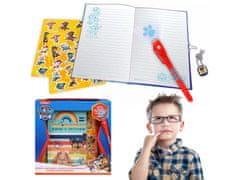 Nickelodeon Psi Patrol Dnevnik z magičnim svinčnikom in nalepkami, dnevnik z zaklepanjem na ključavnico 