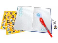Nickelodeon Psi Patrol Dnevnik z magičnim svinčnikom in nalepkami, dnevnik z zaklepanjem na ključavnico 