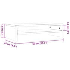 Vidaxl Stojalo za zaslon voščeno rjavo 50x24x13 cm trdna borovina