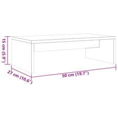 Vidaxl Stojalo za zaslon voščeno rjavo 50x27x15 cm trdna borovina