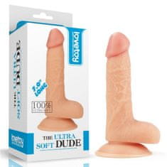 Lovetoy Cyberskin dildo s priseskom The Ultra Soft Dude 18 cm Lovetoy