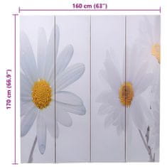 Vidaxl Zložljiv paravan 160x170 cm cvetje