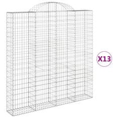 Vidaxl Obokane gabion košare 13kosov 200x30x200/220cm pocinkano železo