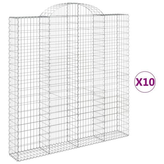 Vidaxl Obokane gabion košare 10 kos 200x30x200/220 cm pocinkano železo