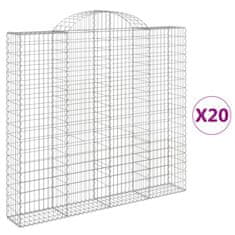 Vidaxl Obokane gabion košare 20kosov 200x30x180/200cm pocinkano železo