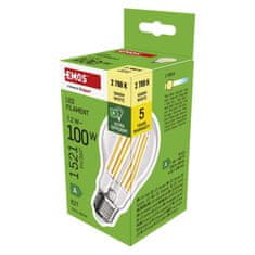 Emos LED žarnica Filament A60 A CLASS / E27 / 7,2 W (100 W) / 1521 lm / toplo bela