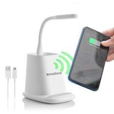 InnovaGoods Brezžični polnilec, stojalo, LED lučka, USB Hub