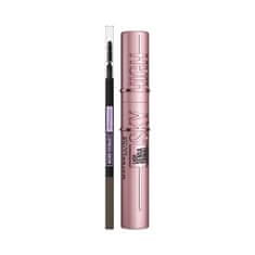 Maybelline Express Brow Ultra Slim Set svinčnik za obrvi 9 g Odtenek Medium Brown + maskara 7,2 ml Odtenek 01 Very Black