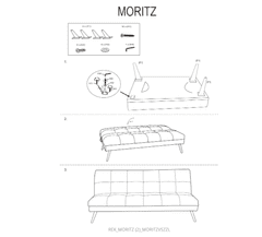 Ljubki dom Raztegljiv kavč v sivi barvi MORITZ VELVET