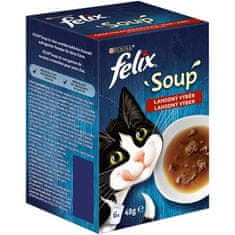 Felix Soup 6x48g juhe z govedino, piščancem in jagnjetino za mačke