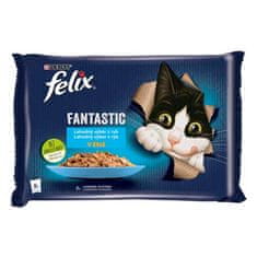 Felix Fantastic Multipack vrečka 4x85g z lososom in iverko v želeju