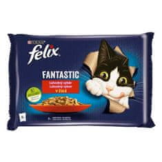 Felix Fantastic Multipack vrečka 4x85g z zajcem in jagnjetino v želeju