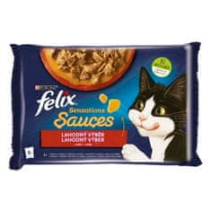 Felix Sensations Sauces žepek 4x85g s puranom in jagnjetino v slastni omaki