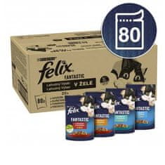 Felix Fantastic Multipack 80x85g govedina, piščanec, tuna, bakalar v želeju