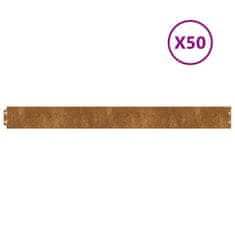 Vidaxl Robniki za trato 50 kosov 10x103 cm prilagodljivi corten jeklo