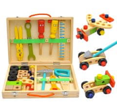 CAB Toys Otroški lesen kovček s 34 delavniškimi orodji - mojster