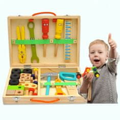 CAB Toys Otroški lesen kovček s 34 delavniškimi orodji - mojster