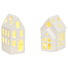 Ljubki dom Set 2 keramičnih svečnikov SMALL HOUSE