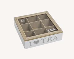 Ljubki dom Lesena škatla za čaj I LOVE TEA