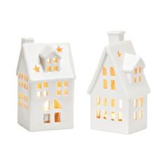 Ljubki dom Set 2 porcelanastih svečnikov WHITE HOUSE