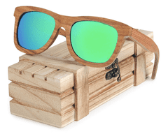 Ljubki dom Sončna lesena očala Debeli okvirji zelena