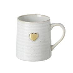 Ljubki dom Bela porcelanasta skodelica PARLANE z zlatim srcem