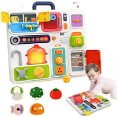CAB Toys Kuhinja Montessori Busy Board svetlobna tabla z zvočnimi efekti