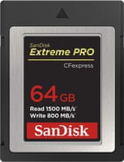 SanDisk Extreme PRO CFexpress Card Tip B, 64GB, 1500MB/s Branje, 800MB/s Zapisovanje