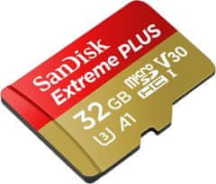 SanDisk San Disk Extreme PLUS micSDHC 32GB + SD Adapter + RescuePRO Deluxe 100MB/s A1 C10 V30 UHS-I U3