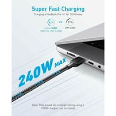 Anker 310 USB-C na USB-C kabel 240 W, 1,8m, črn